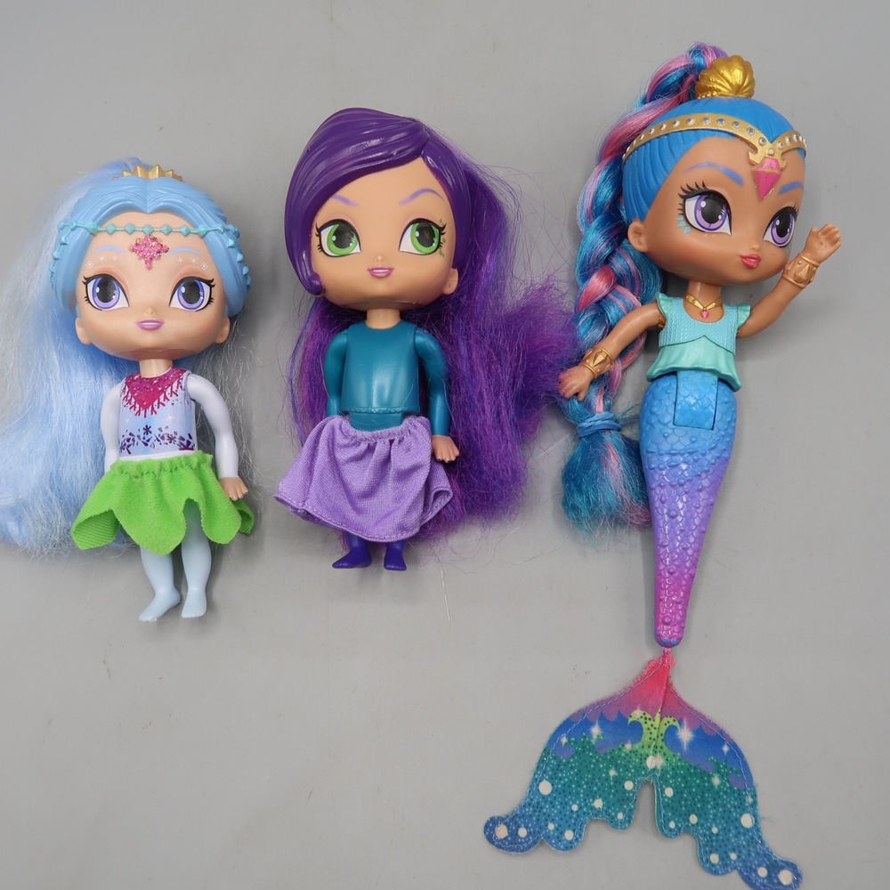 Lot of 3 Shimmer and Shine Imma Mermiad Zeta Dolls 6" Dolls Mattel Genie Lot